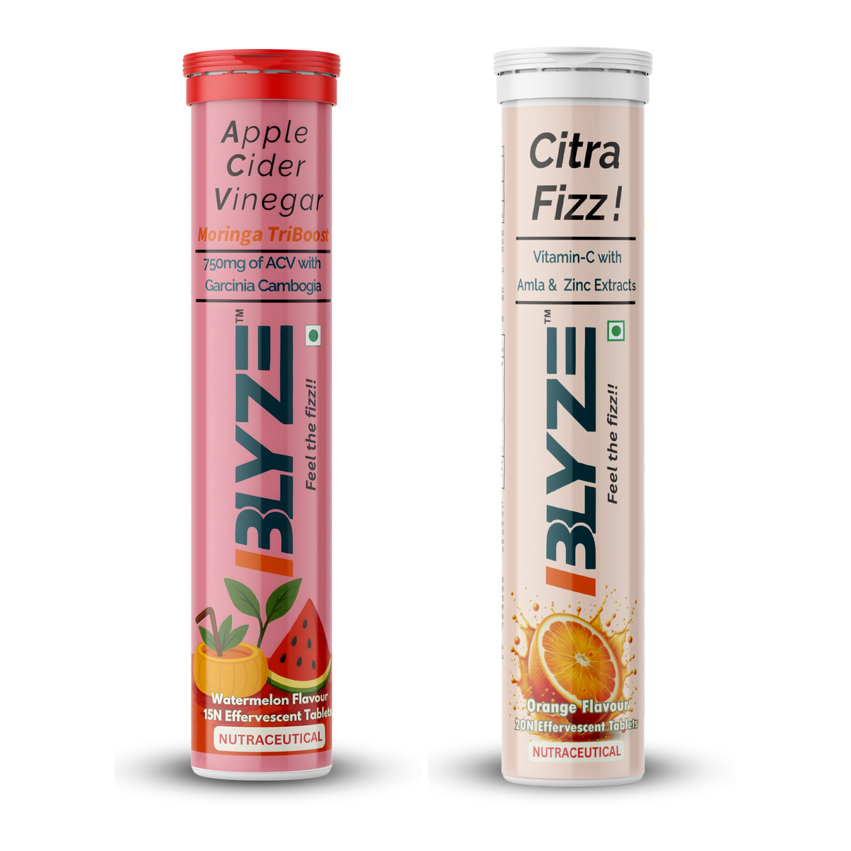Clean Energy Combo: ACV Moringa TriBoost (Watermelon Flavor) & Citra Fizz(Orange Flavor) Pack of 2