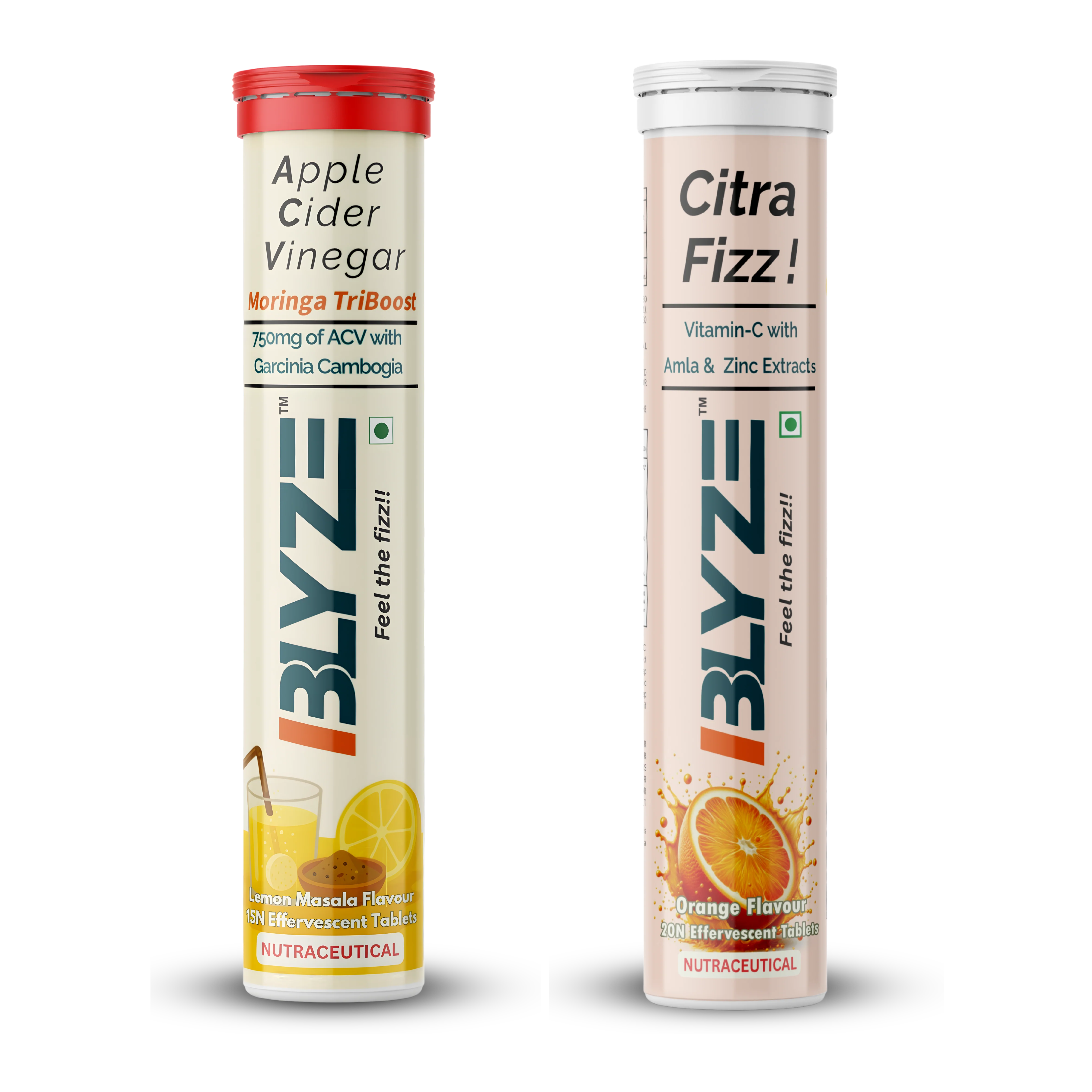 Clean Energy Combo: ACV Moringa TriBoost (Lemon Masala Flavor) & Citra Fizz(Orange Flavor) Pack of 2