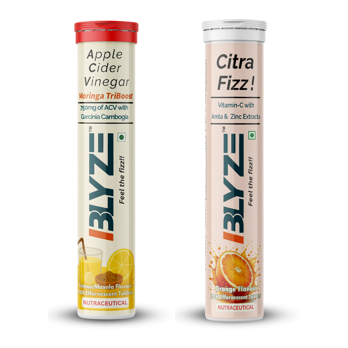 Clean Energy Combo: ACV Moringa TriBoost (Lemon Masala Flavor) & Citra Fizz(Orange Flavor) Pack of 2