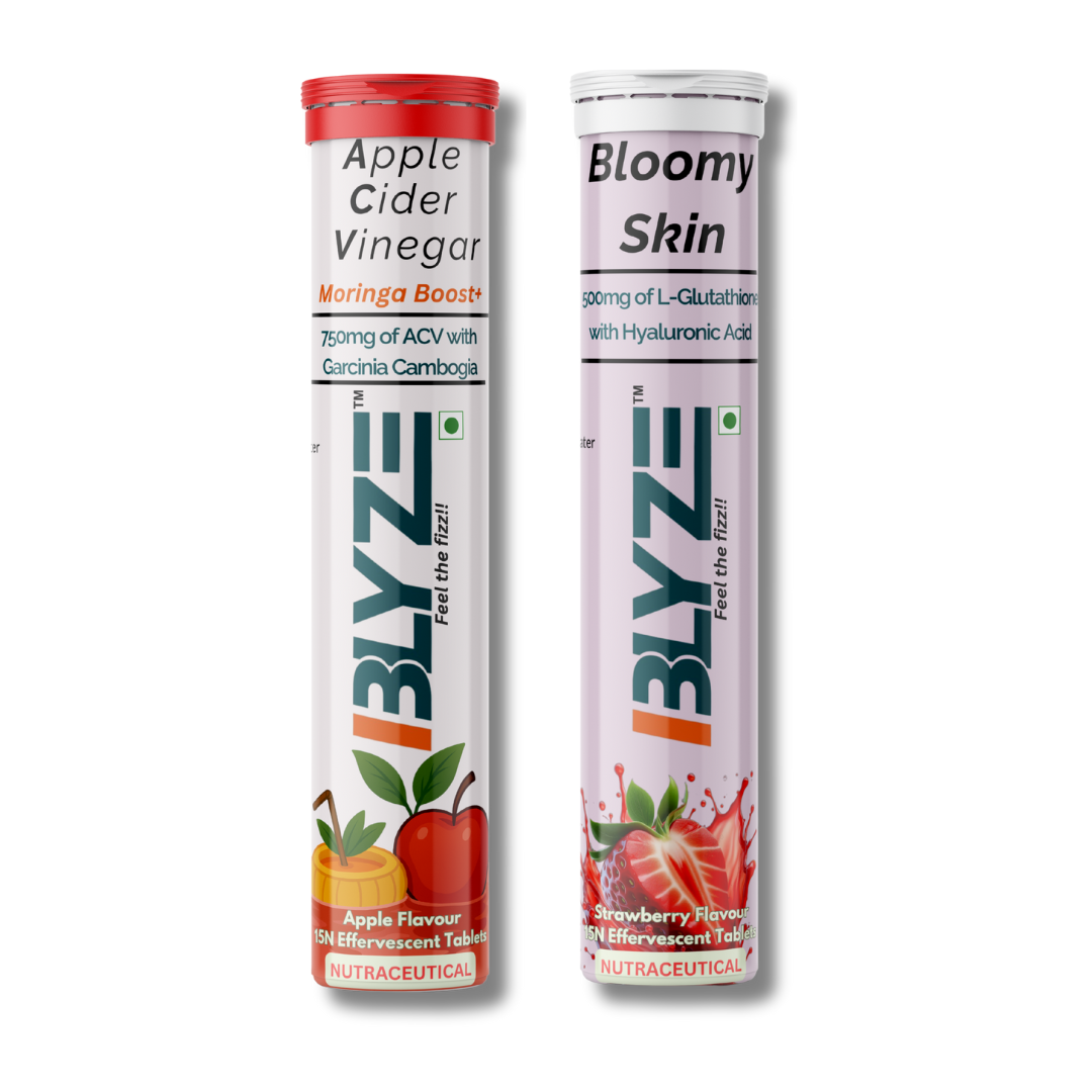 Gut & Glow Pack: ACV Moringa Boost (Apple Flavour) and Bloomy Skin (Strawberry Flavor)Pack of 2