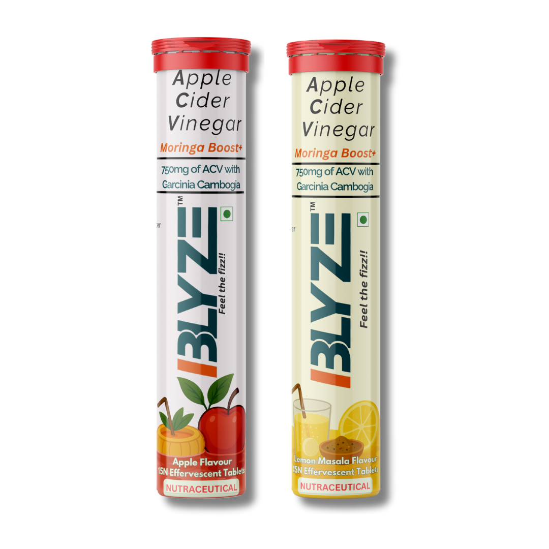 ACV Moringa Boost: Apple cider vinegar+ Moringa + Garcinia (Apple Flavour, Lemon Masala Flavour) Pack of 2