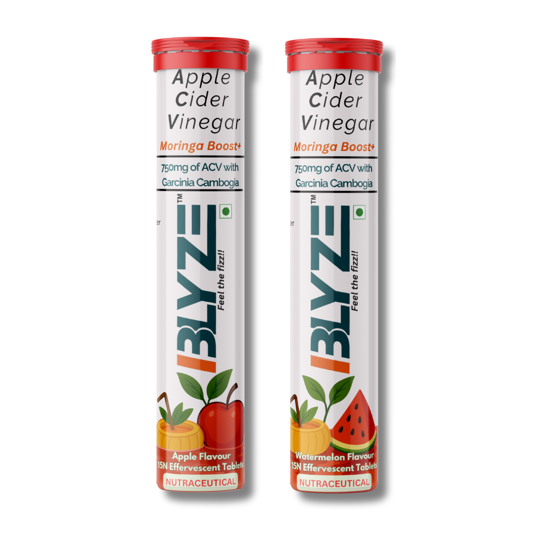ACV Moringa Boost: Apple cider vinegar+ Moringa + Garcinia (Apple Flavour, Watermelon Flavour) Pack of 2