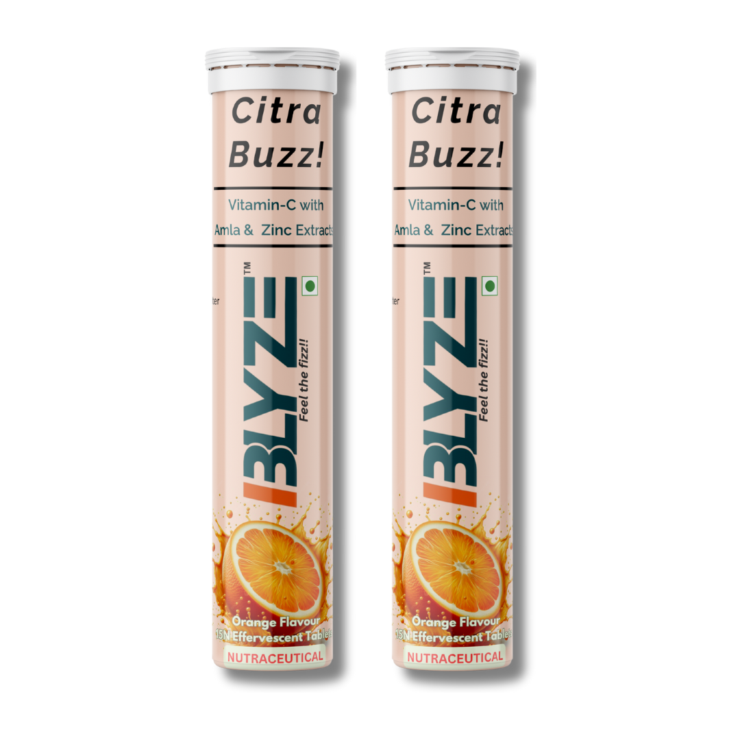 Citra Buzz: Vitamin C + Zinc + Amla Extracts (Orange Flavour) Pack of 2