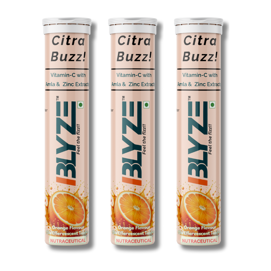 Citra Buzz: Vitamin C + Zinc + Amla Extracts (Orange Flavour) Pack of 3