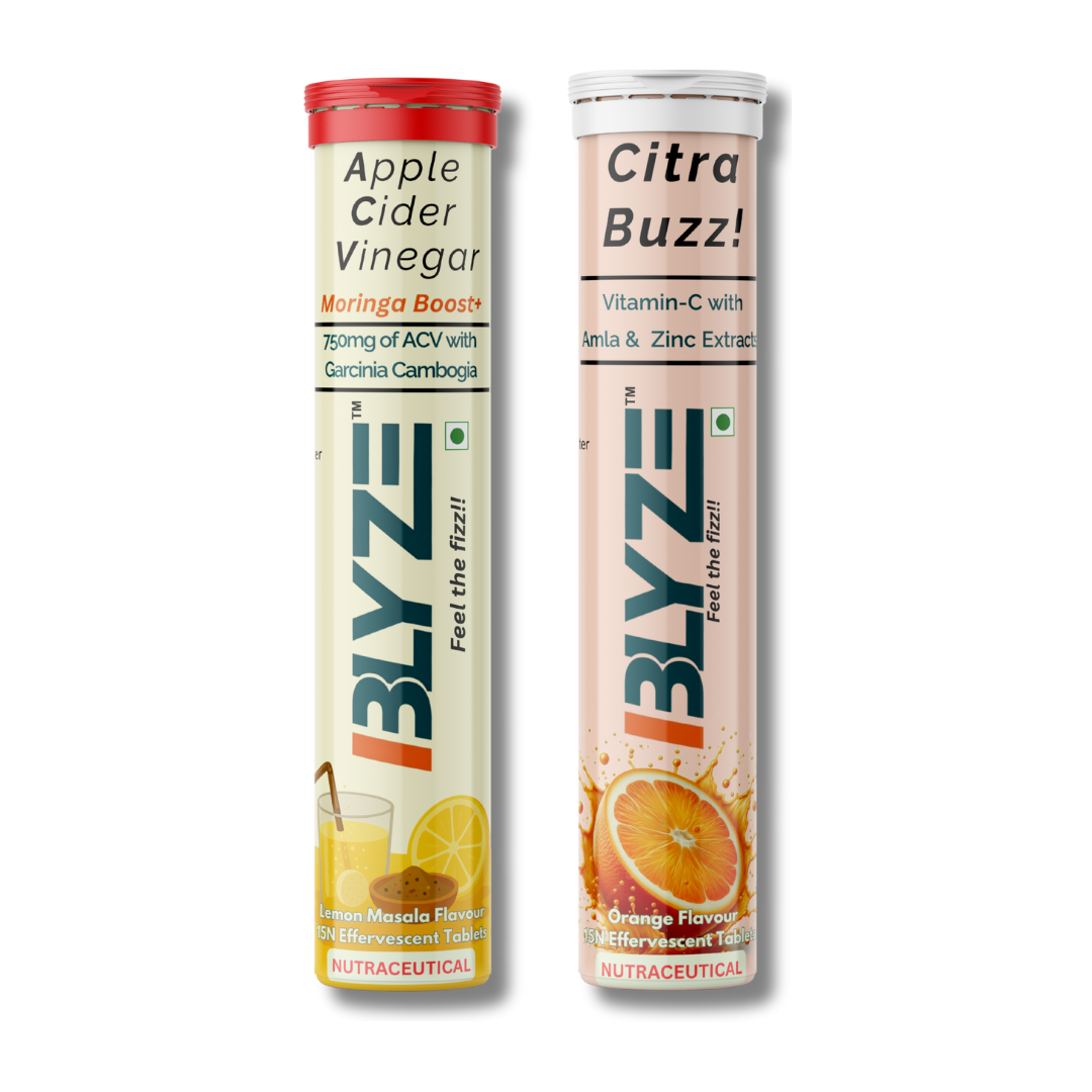 Clean Energy Combo: ACV Moringa Boost (Lemon Masala Flavour) & Citra Buzz (Orange Flavor) Pack of 2