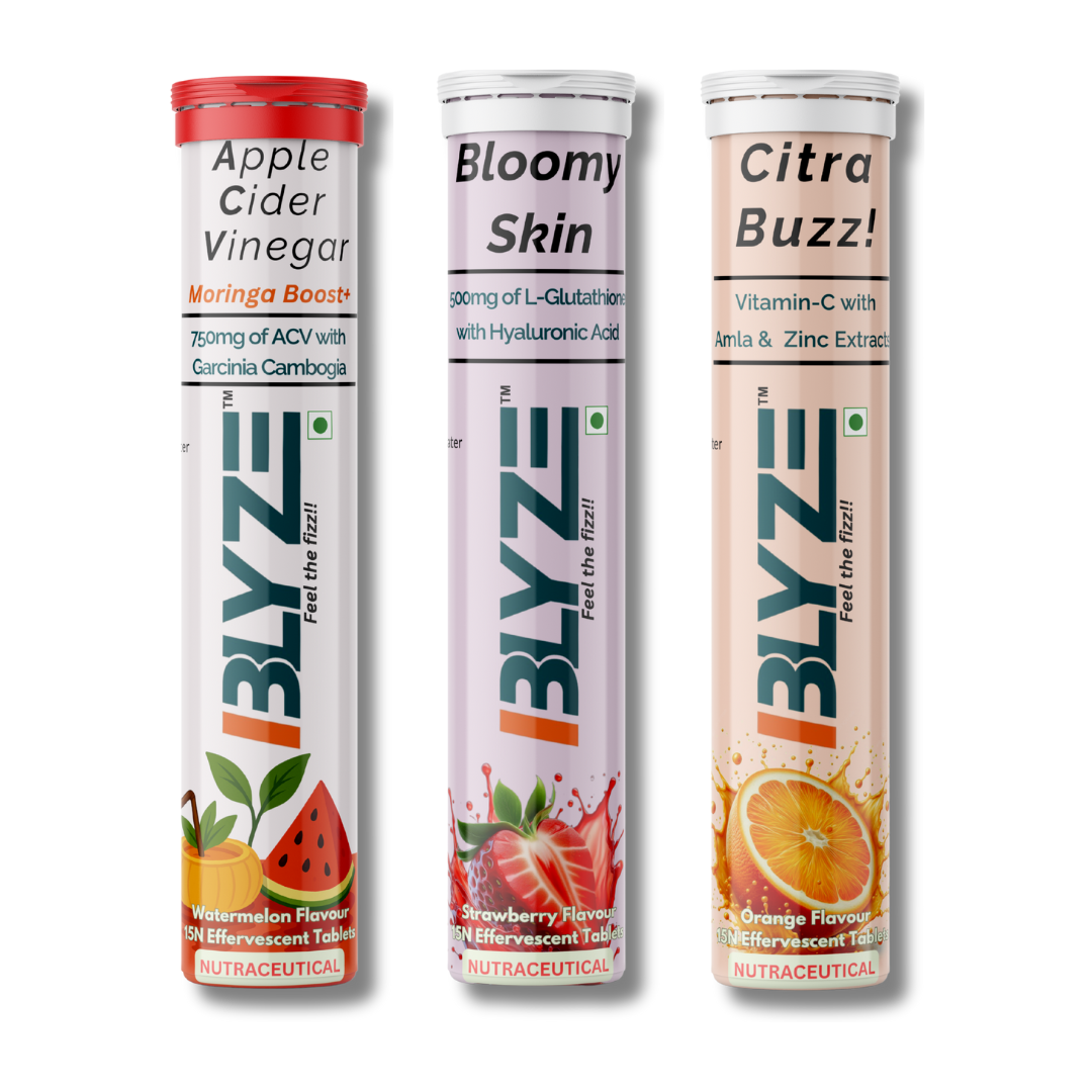 Sip & Slay Set: ACV Moringa Boost (Watermelon Flavor) & Bloomy Skin (Strawberry Flavor) & Citra Buzz (Orange Flavor) Pack of 3